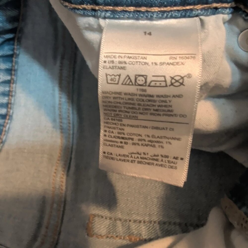 SOLD IOld Navy High-Waisted Straight Leg Jeans Womens 14 Medium Wash Raw Hem - Picture 7 of 10